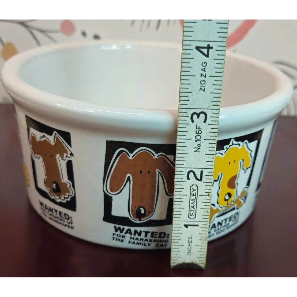 Signature Housewares Mug Shots Stoneware Dog Food Bowl